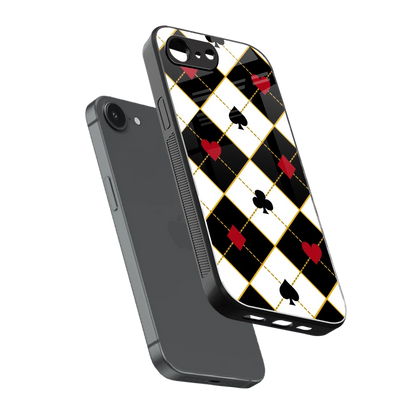 Poker Love sleek iphone 16e cover with tempered glass back and TPU edges