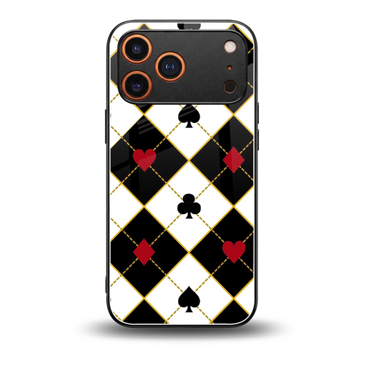 Poker Love back phone cover | glass case for iphone 17 pro max