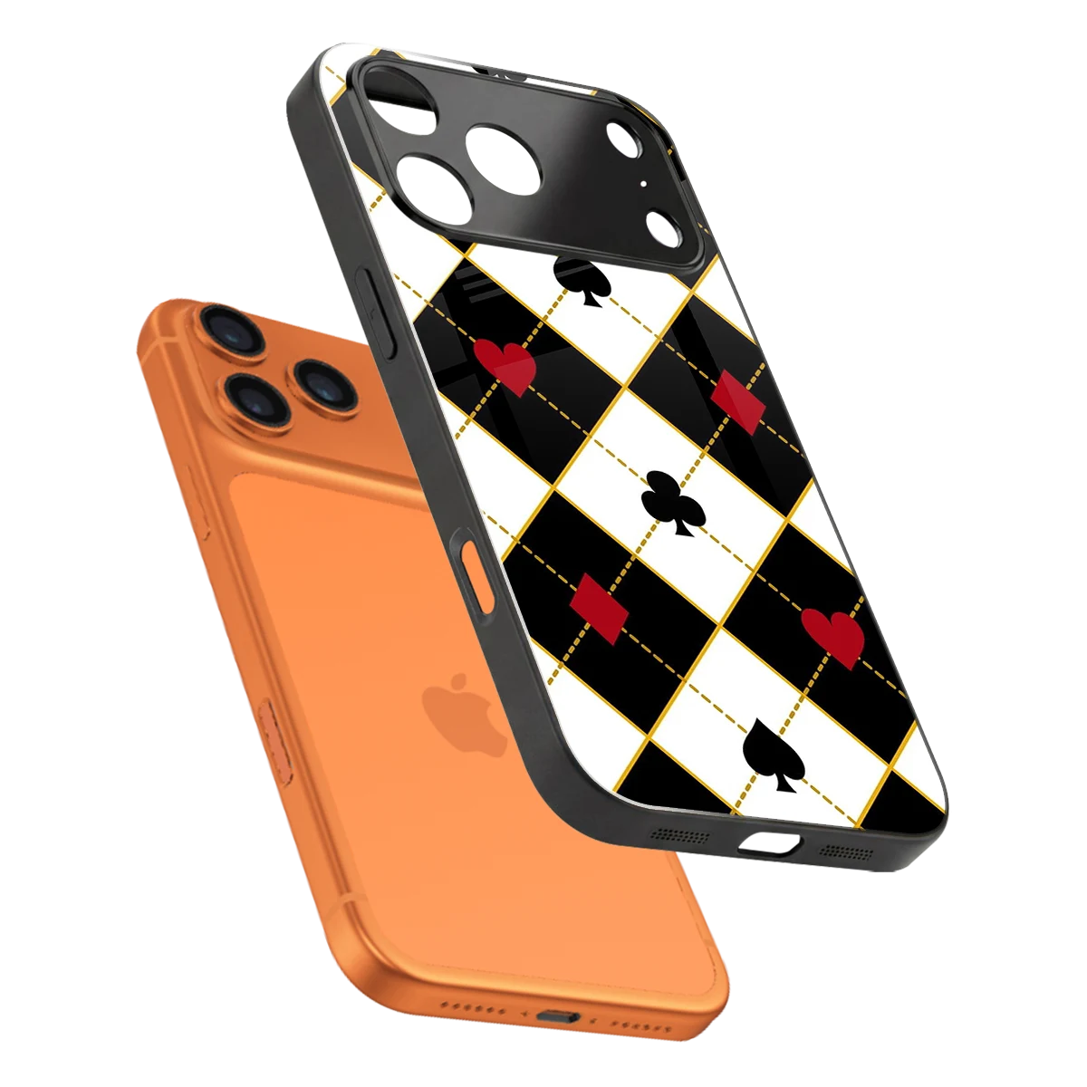 Poker Love sleek iphone 17 pro cover with tempered glass back and TPU edges