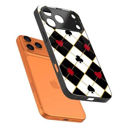 Poker Love sleek iphone 17 pro cover with tempered glass back and TPU edges
