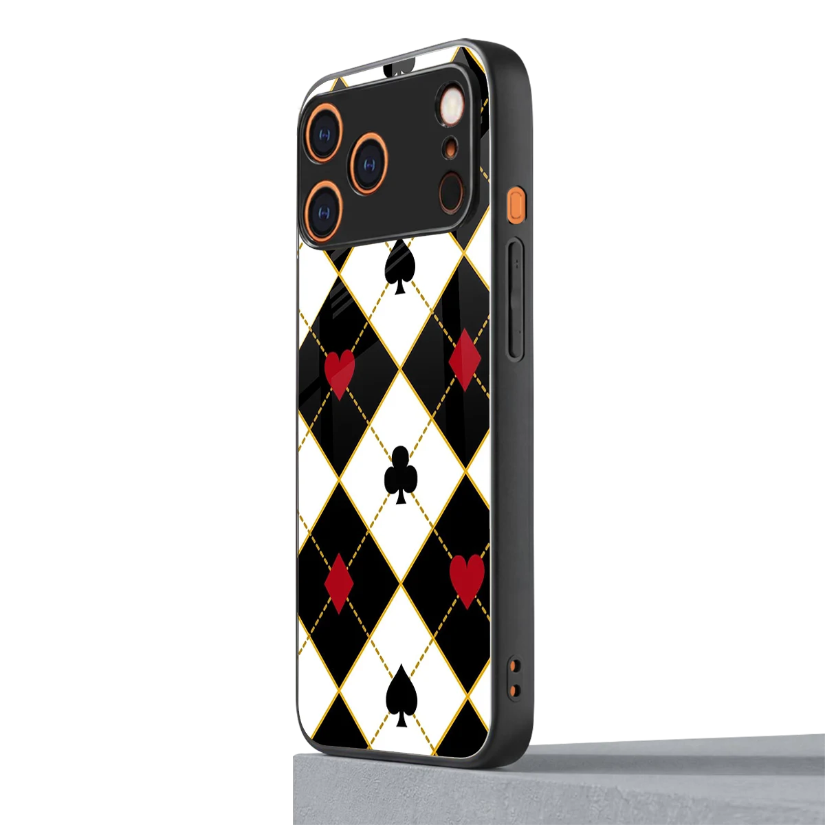 Poker Love iphone 17 pro mobile cover | shockproof glass phone case