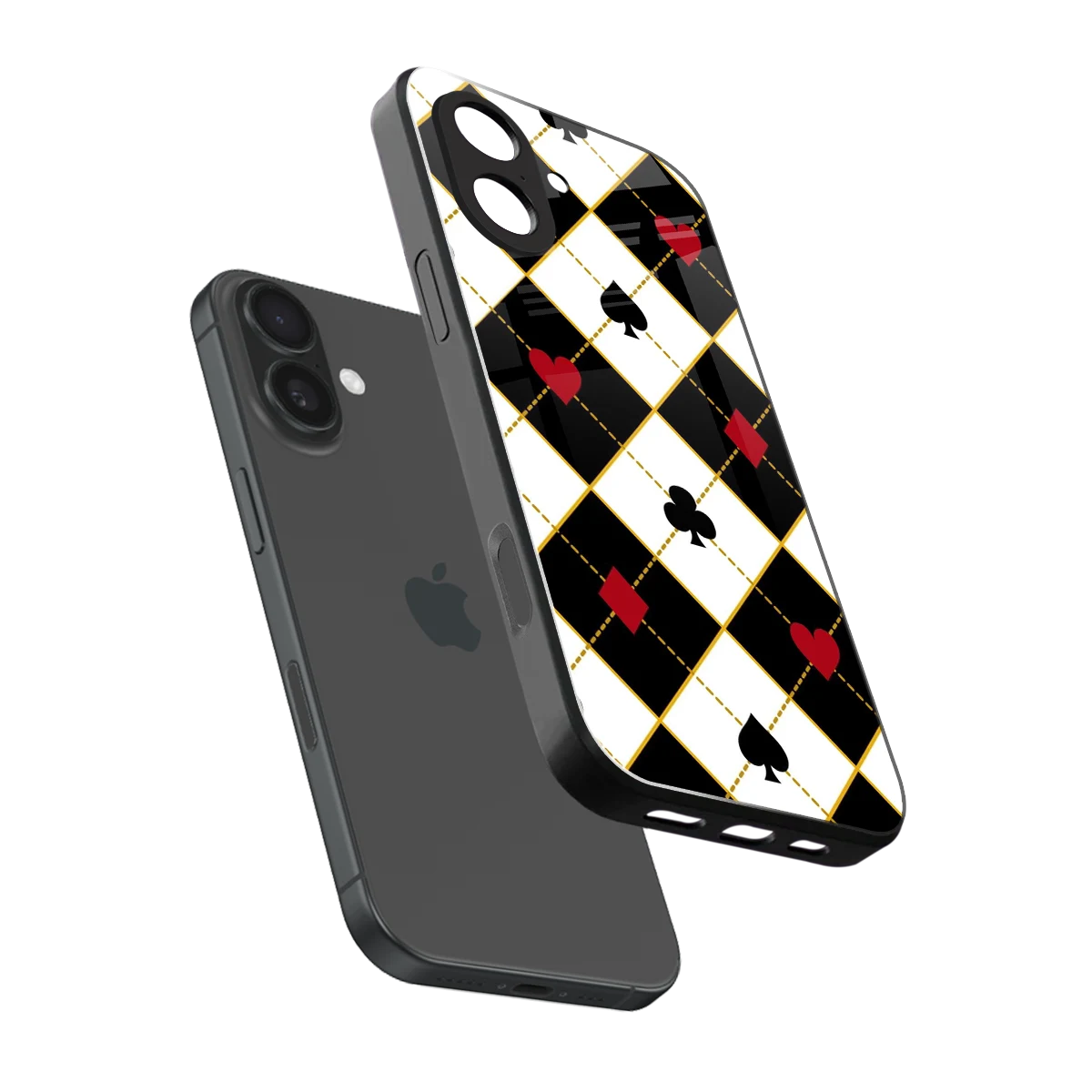Poker Love sleek iphone 17 cover with tempered glass back and TPU edges