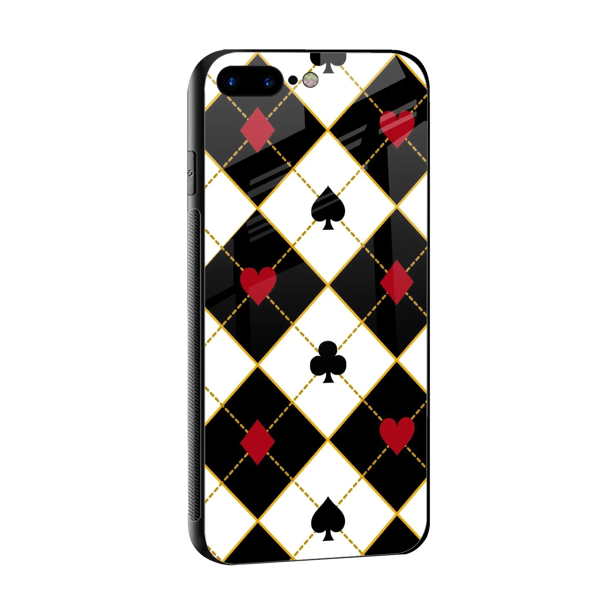 Poker Love sleek iphone 8 plus cover with tempered glass back and TPU edges