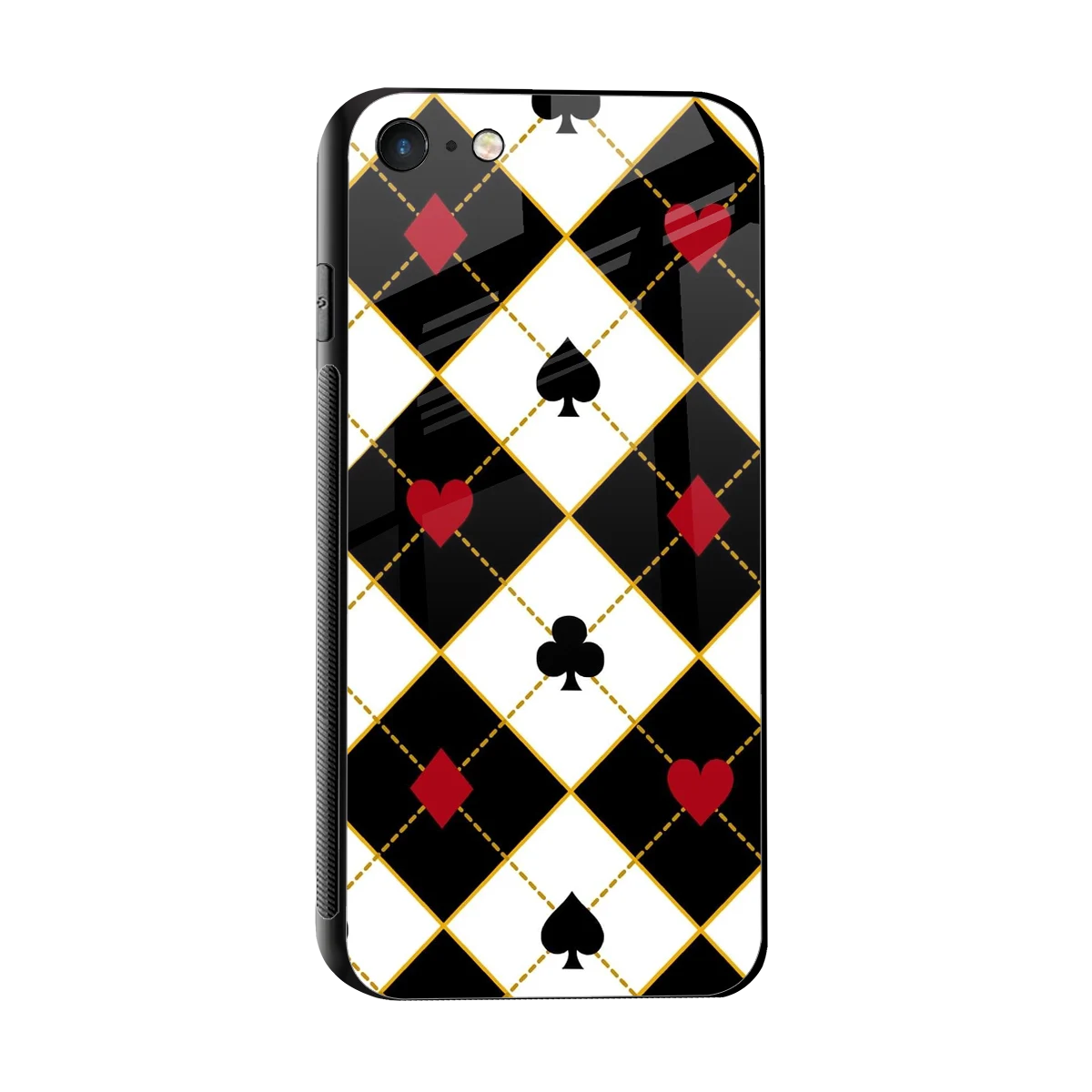 Poker Love sleek iphone 7 cover with tempered glass back and TPU edges