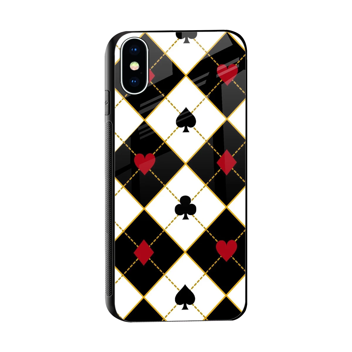 Poker Love sleek iphone x cover with tempered glass back and TPU edges