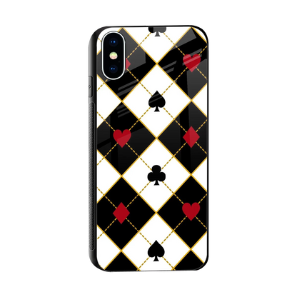 Poker Love sleek iphone x cover with tempered glass back and TPU edges