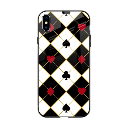 Poker Love back phone cover | glass case for iphone xs max