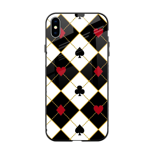 Poker Love back phone cover | glass case for iphone xs max