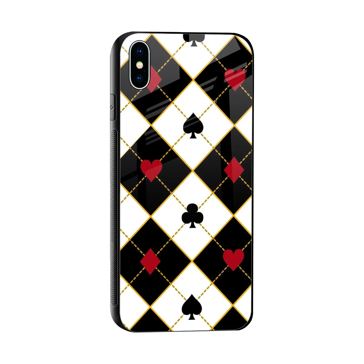 Poker Love sleek iphone xs max cover with tempered glass back and TPU edges