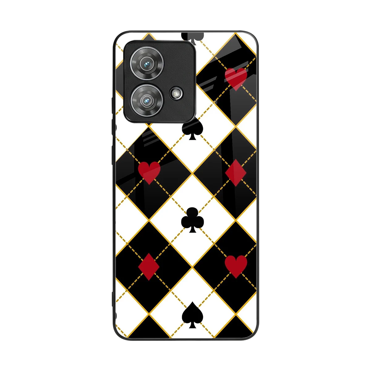 Poker Love back phone cover | glass case for motorola edge 40 neo 5g