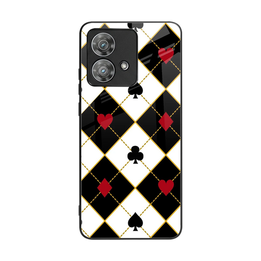 Poker Love back phone cover | glass case for motorola edge 40 neo 5g