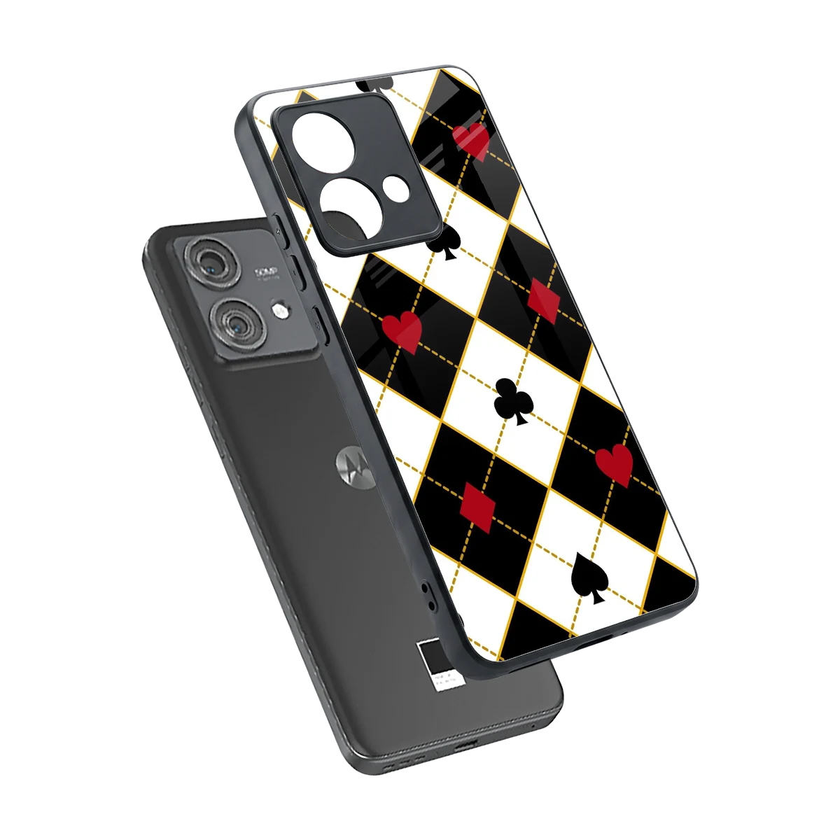 Poker Love sleek motorola edge 40 neo 5g cover with tempered glass back and TPU edges