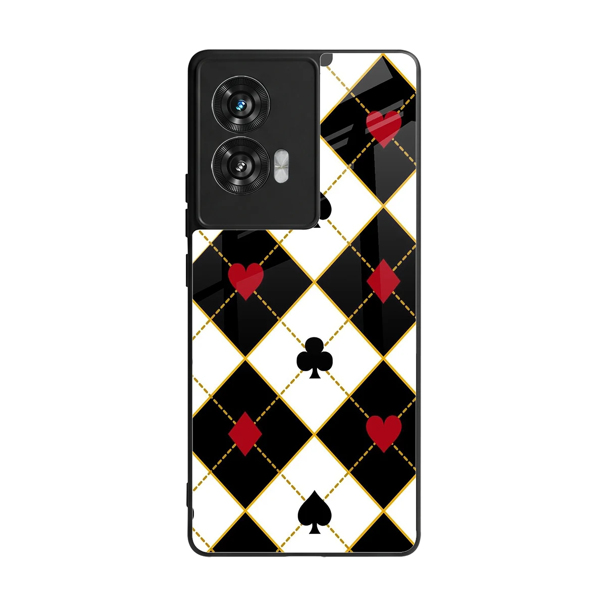 Poker Love back phone cover | glass case for motorola edge 50 fusion