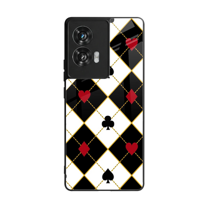 Poker Love back phone cover | glass case for motorola edge 50 fusion