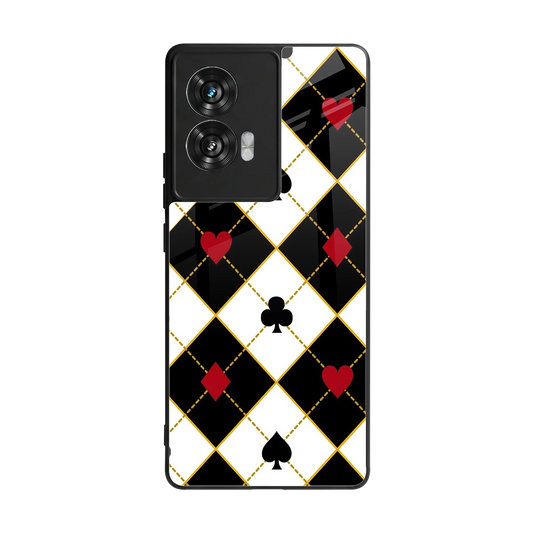 Poker Love back phone cover | glass case for motorola edge 50 fusion
