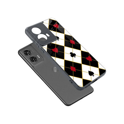 Poker Love sleek motorola edge 50 fusion cover with tempered glass back and TPU edges