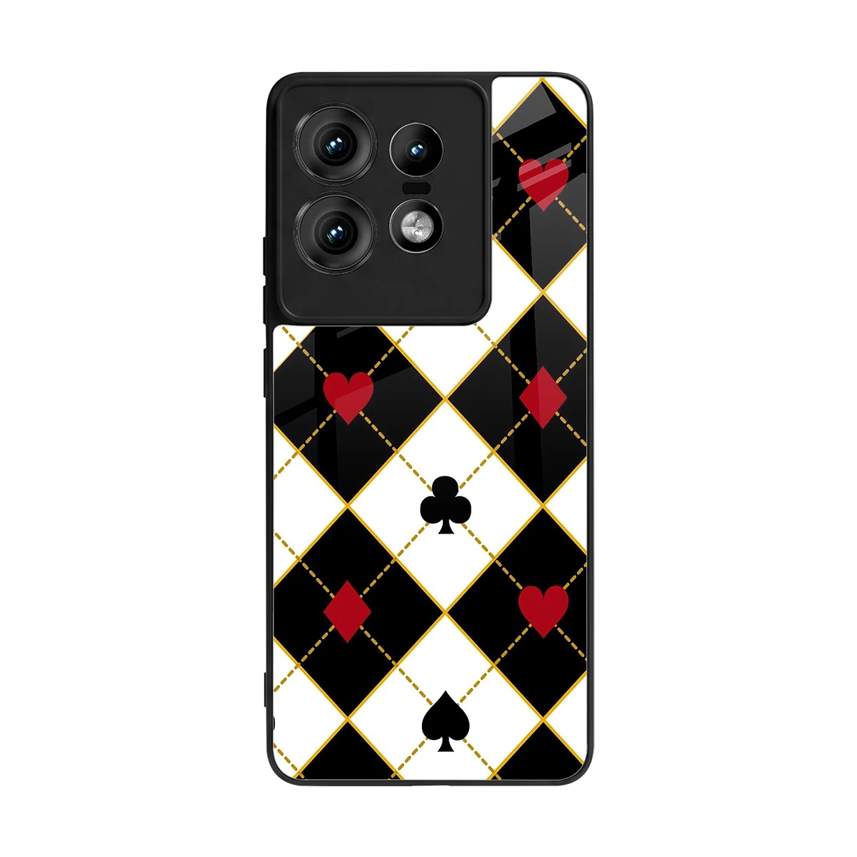 Poker Love back phone cover | glass case for motorola edge 50 pro