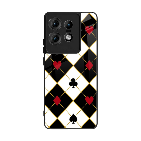 Poker Love back phone cover | glass case for motorola edge 50 pro