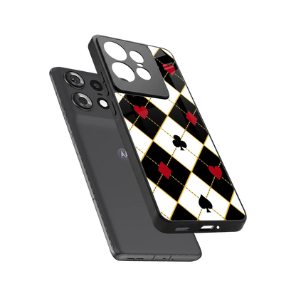 Poker Love sleek motorola edge 50 pro cover with tempered glass back and TPU edges