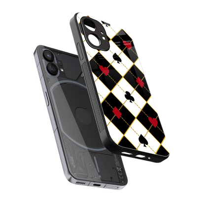 Poker Love sleek nothing phone 1 cover with tempered glass back and TPU edges