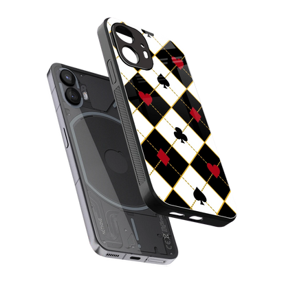 Poker Love sleek nothing phone 2 cover with tempered glass back and TPU edges
