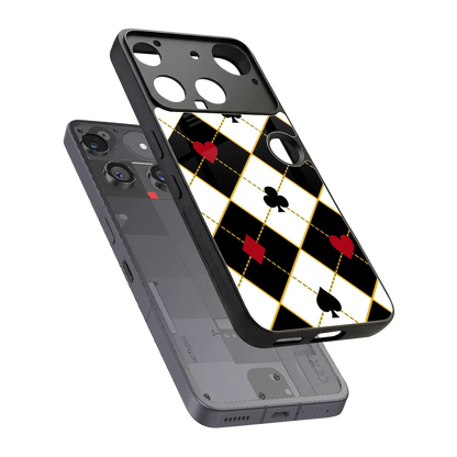 Poker Love sleek nothing phone 3 cover with tempered glass back and TPU edges