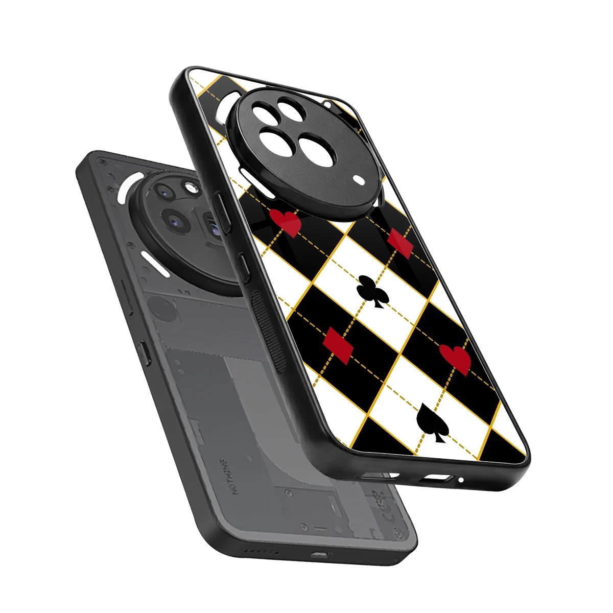 Poker Love sleek nothing phone 3a pro cover with tempered glass back and TPU edges