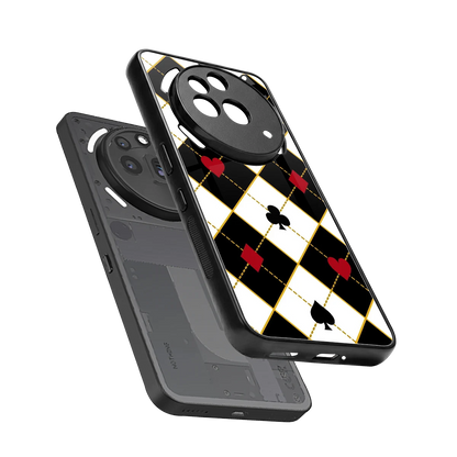 Poker Love sleek nothing phone 3a pro cover with tempered glass back and TPU edges