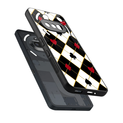 Poker Love sleek nothing phone 3a cover with tempered glass back and TPU edges