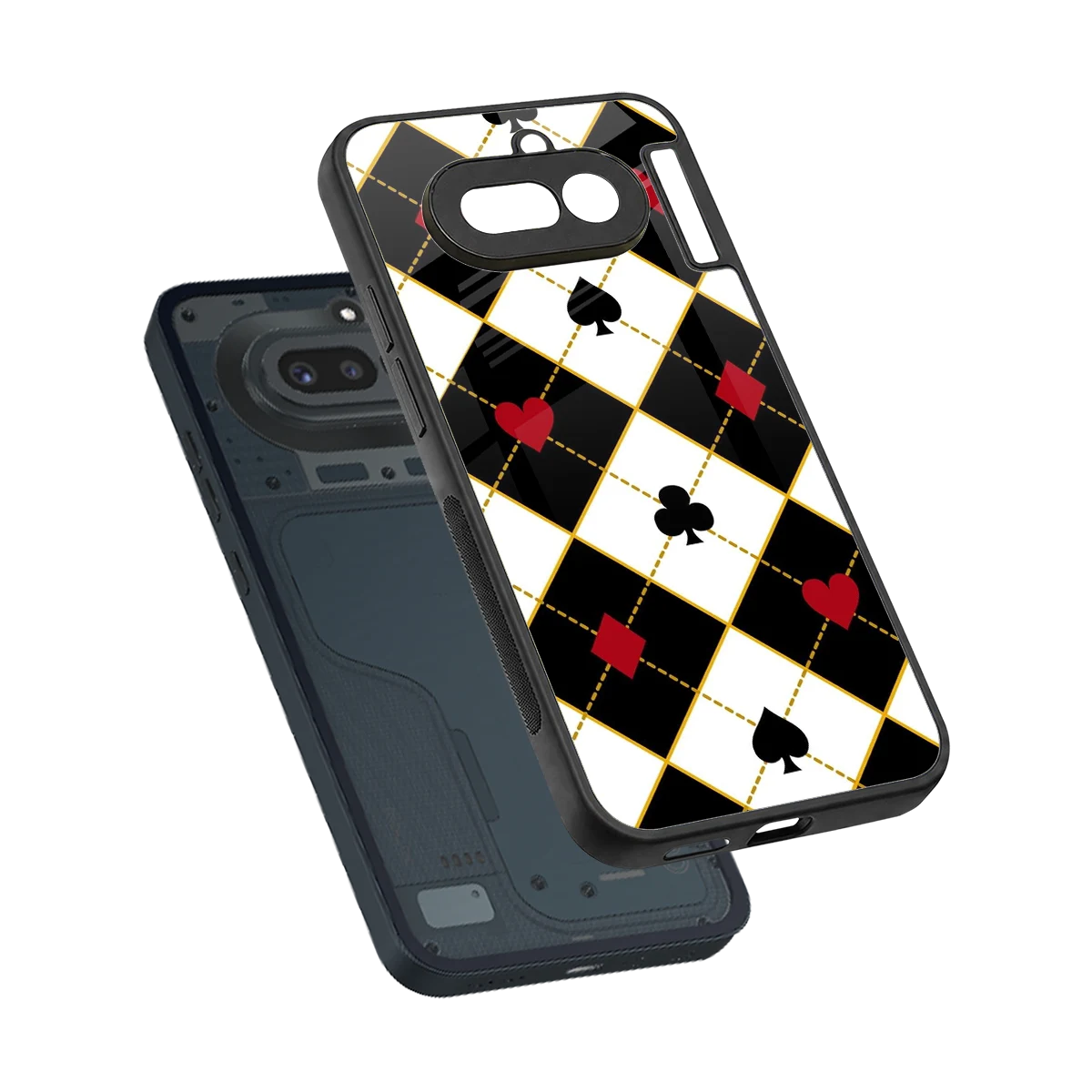 Poker Love sleek nothing phone 4a cover with tempered glass back and TPU edges