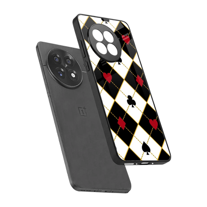 Poker Love sleek oneplus 13r cover with tempered glass back and TPU edges
