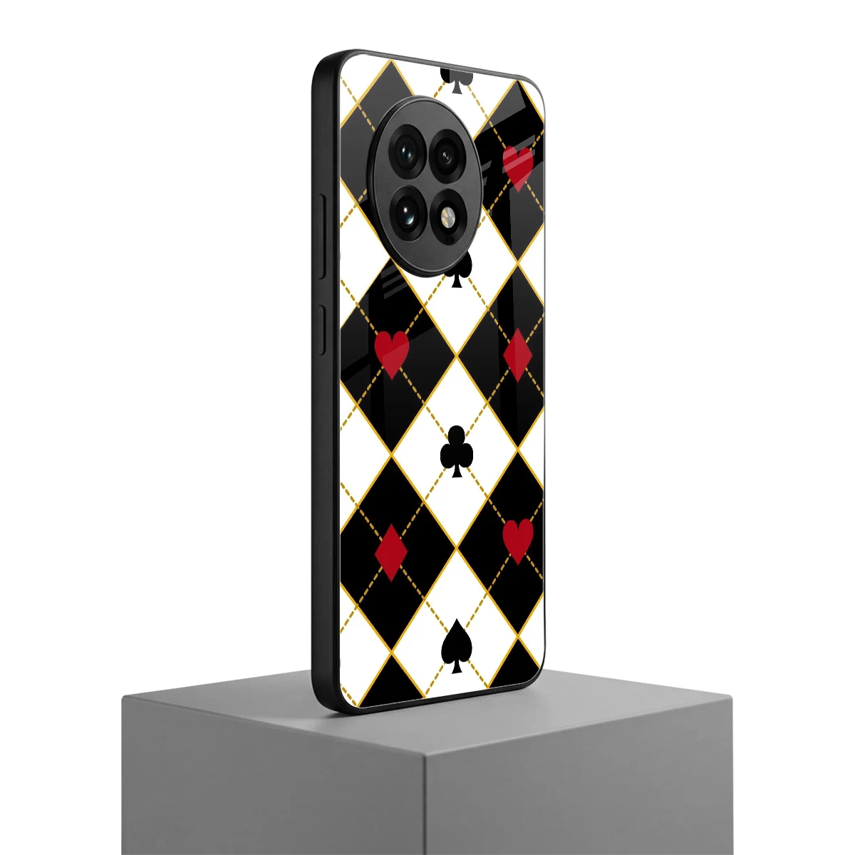 Poker Love oneplus 13r mobile cover | shockproof glass phone case
