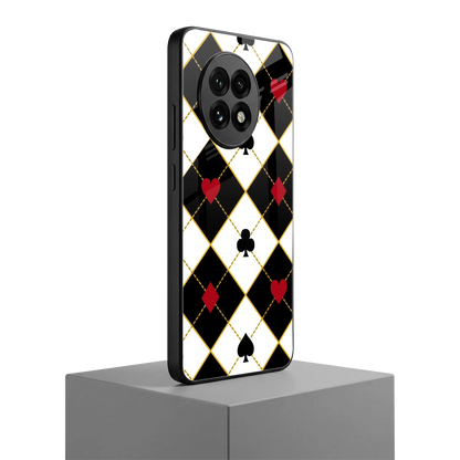 Poker Love oneplus 13r mobile cover | shockproof glass phone case