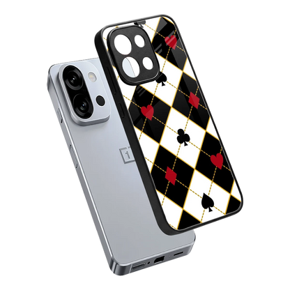 Poker Love sleek oneplus 13s cover with tempered glass back and TPU edges