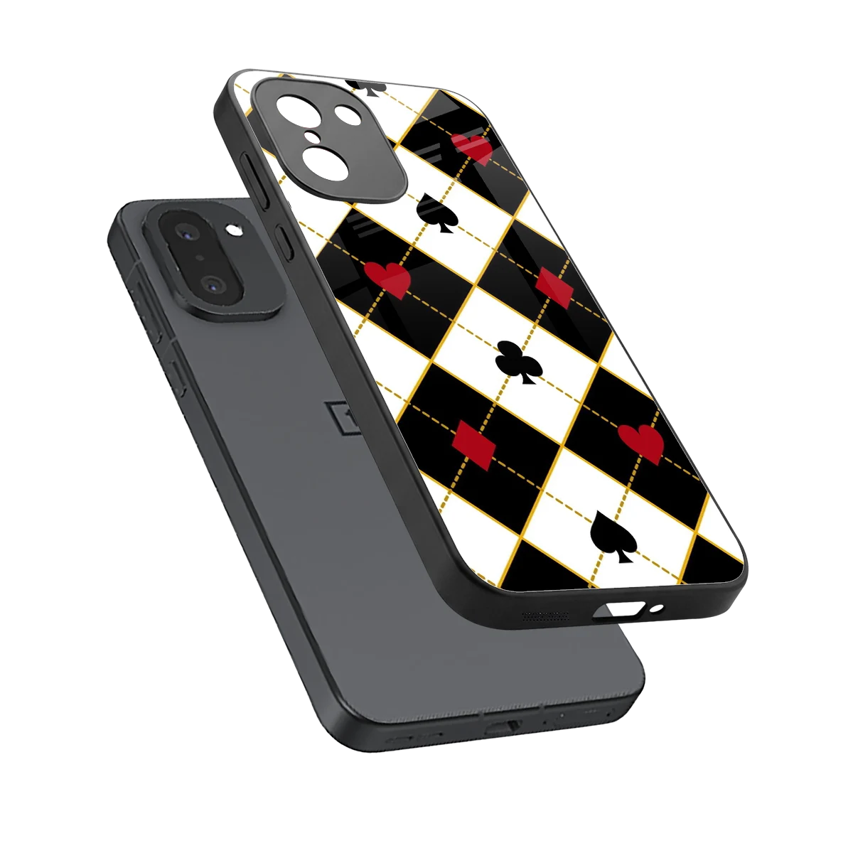 Poker Love sleek oneplus 15r cover with tempered glass back and TPU edges