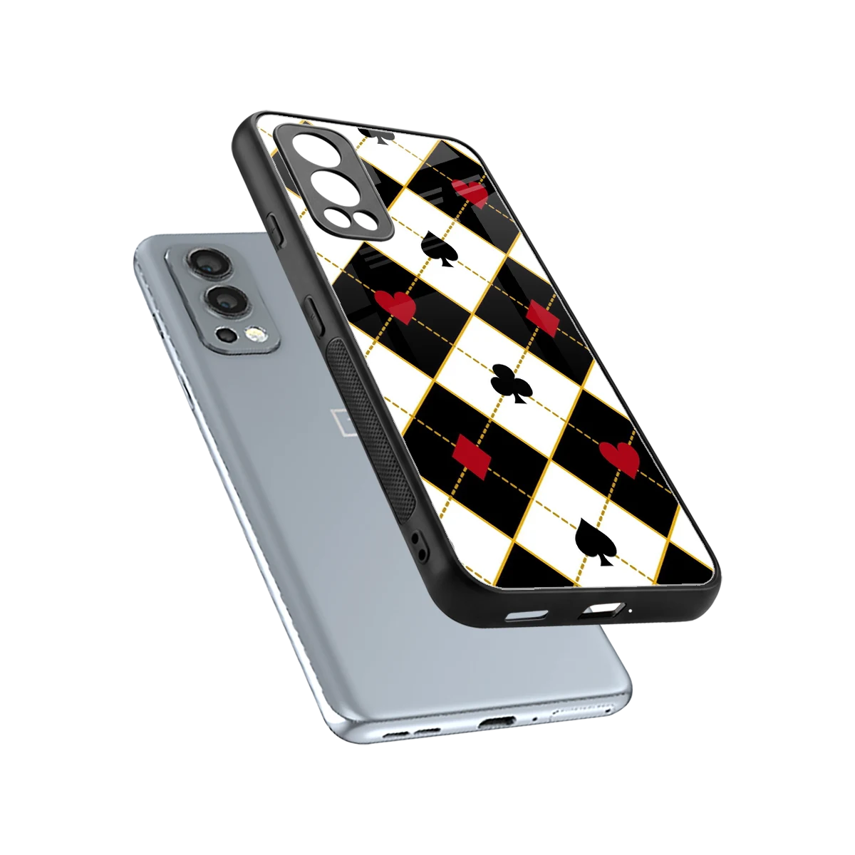 Poker Love sleek oneplus nord 2 cover with tempered glass back and TPU edges
