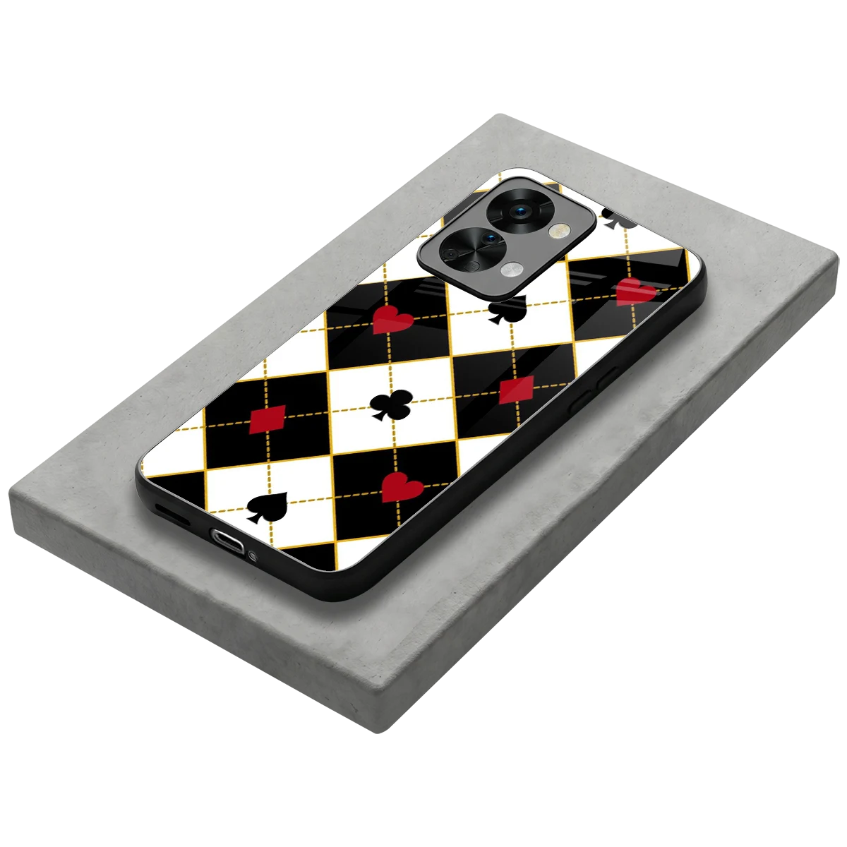 Poker Love stylish phone case for oneplus nord 2t | glossy glass and slim fit