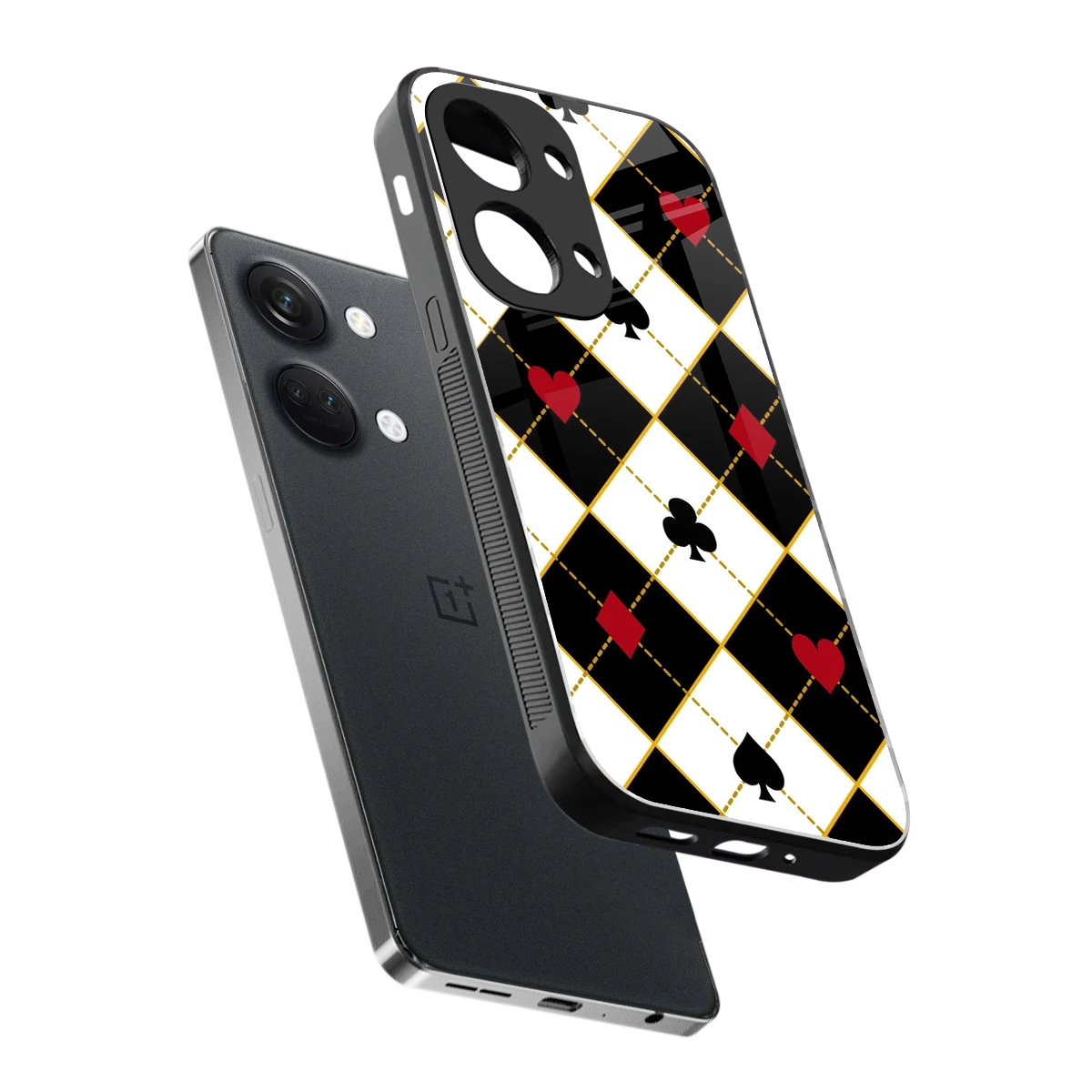 Poker Love sleek oneplus nord 3 cover with tempered glass back and TPU edges