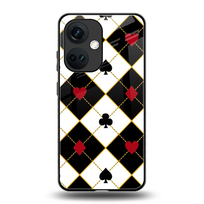 Poker Love back phone cover | glass case for oneplus nord ce 3