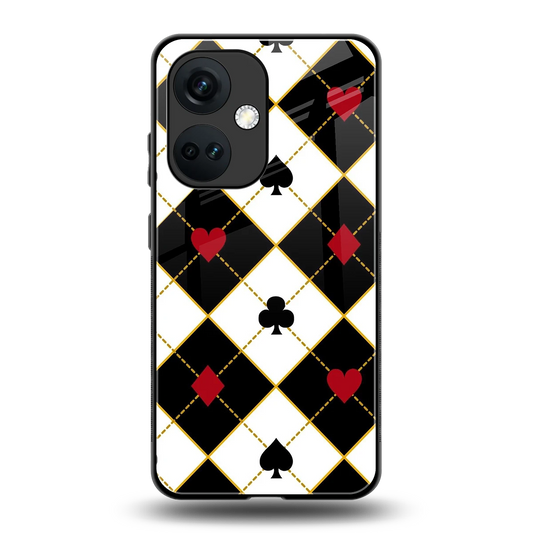 Poker Love back phone cover | glass case for oneplus nord ce 3