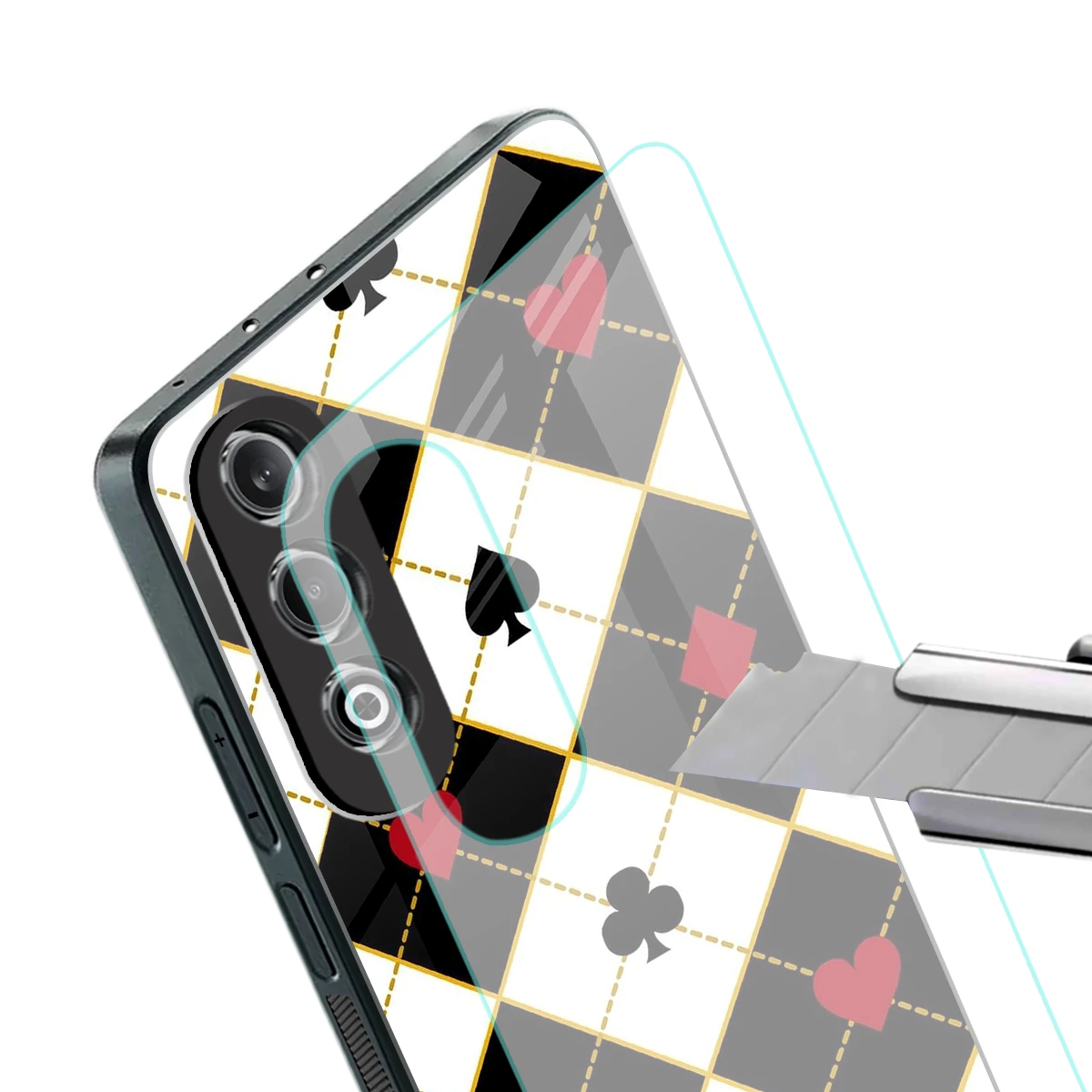 Poker Love stylish phone case for oneplus nord ce 4 | glossy glass and slim fit