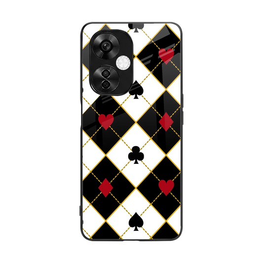 Poker Love back phone cover | glass case for oneplus nord ce 3 lite