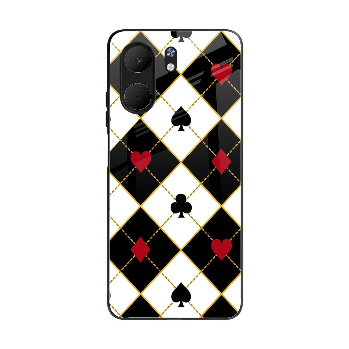 Poker Love back phone cover | glass case for oppo a5x 5g