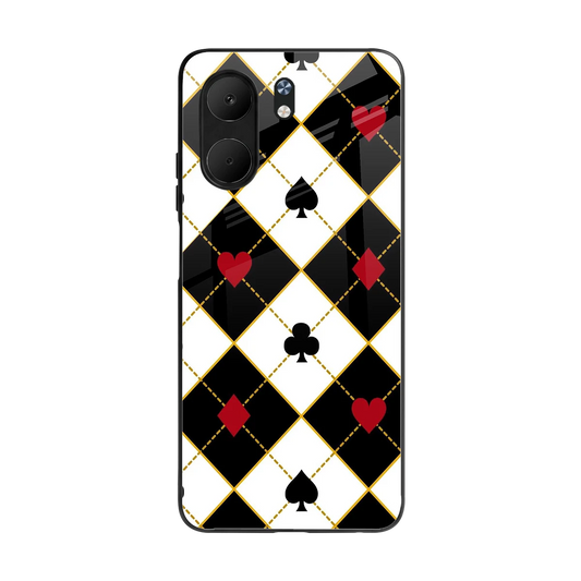 Poker Love back phone cover | glass case for oppo a5x 5g
