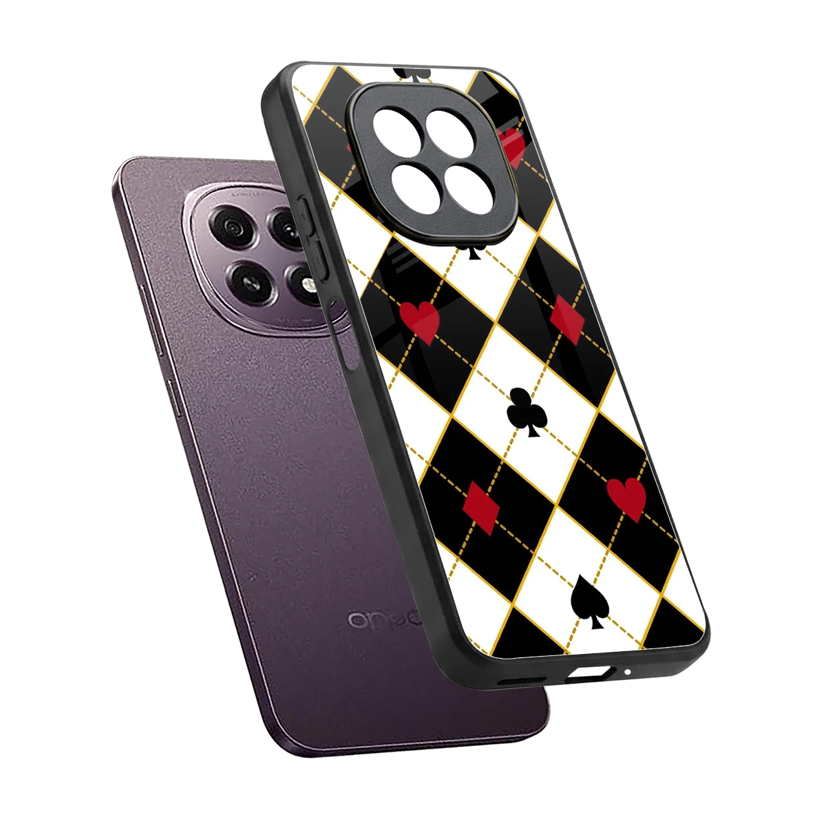 Poker Love sleek oppo f29 5g cover with tempered glass back and TPU edges