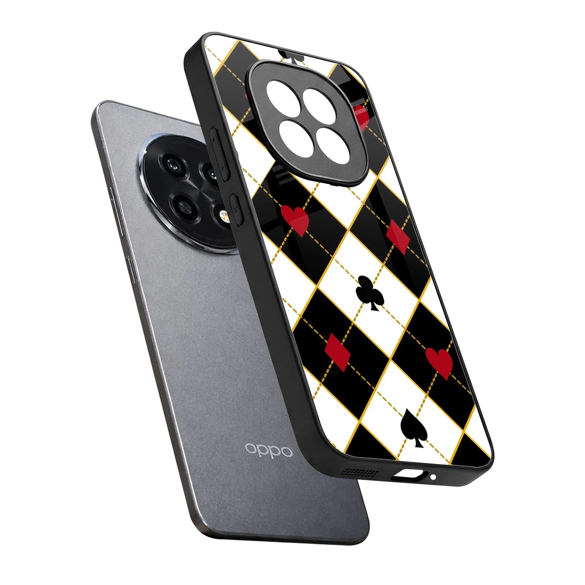 Poker Love sleek oppo f29 pro 5g cover with tempered glass back and TPU edges