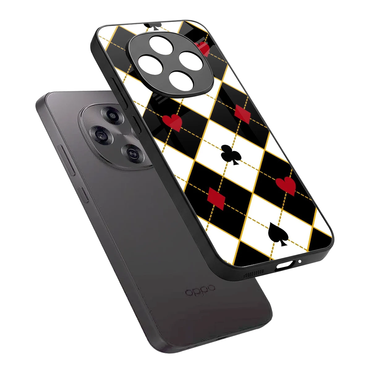 Poker Love sleek oppo f31 pro 5g cover with tempered glass back and TPU edges