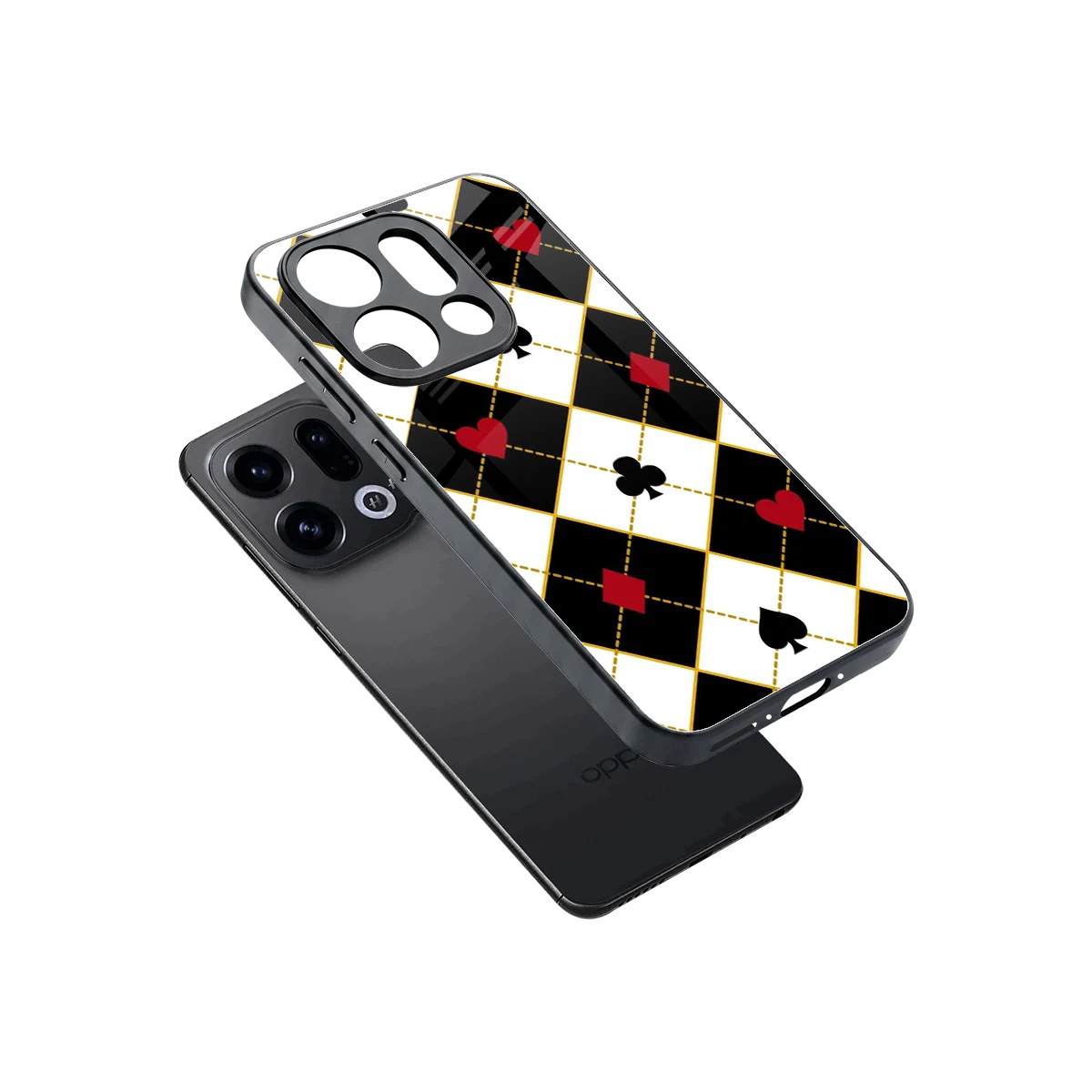 Poker Love sleek oppo find x9 cover with tempered glass back and TPU edges