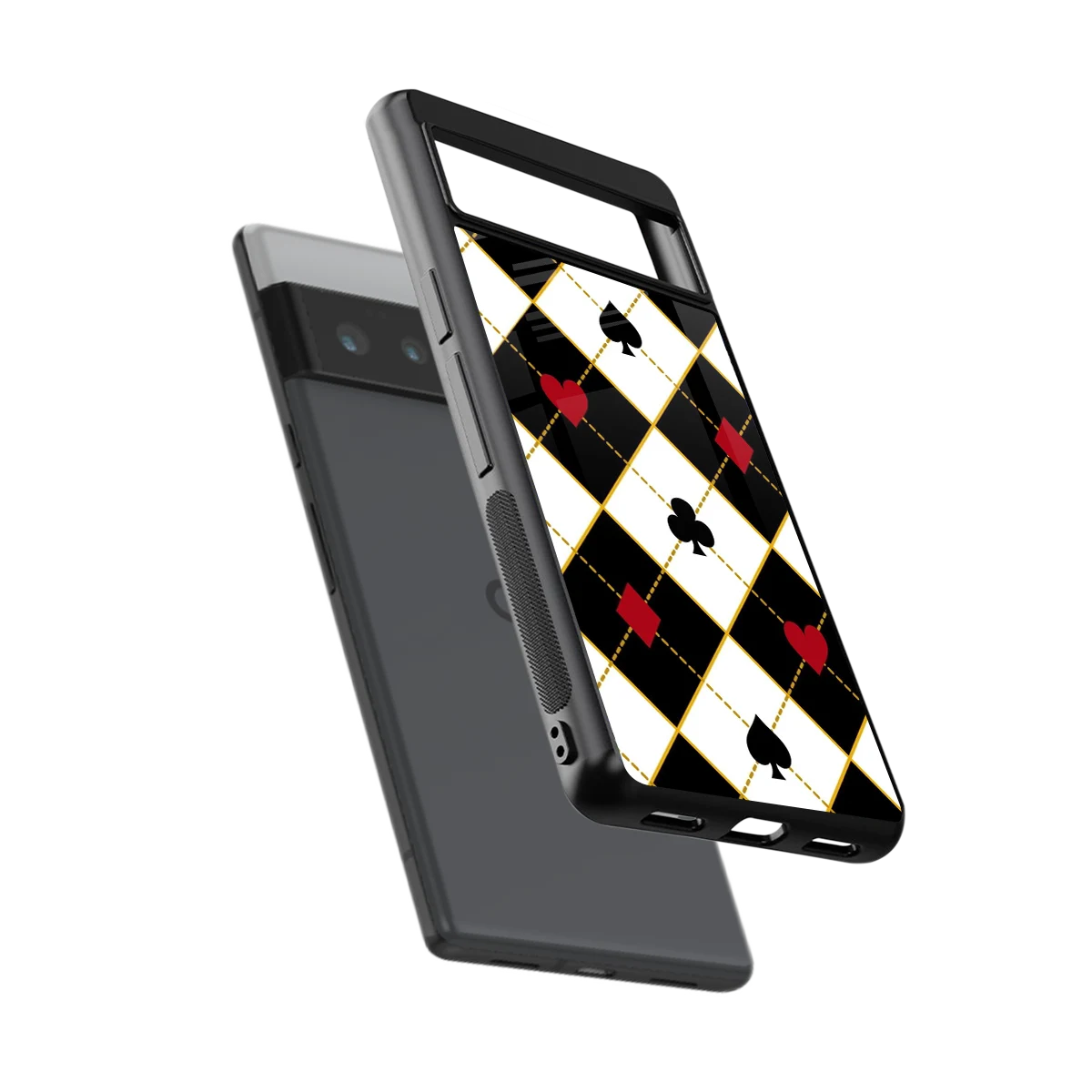 Poker Love sleek google pixel 6 pro cover with tempered glass back and TPU edges
