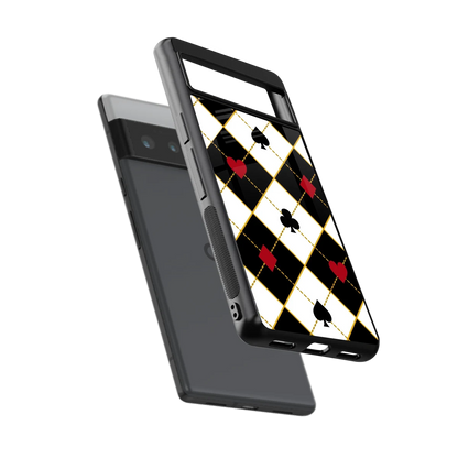 Poker Love sleek google pixel 6 pro cover with tempered glass back and TPU edges